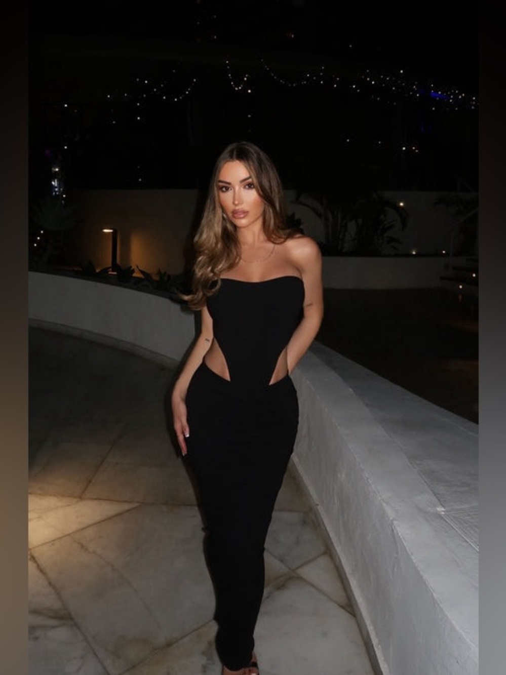 Fashion Nova Black Strapless Cutout Maxi Dress